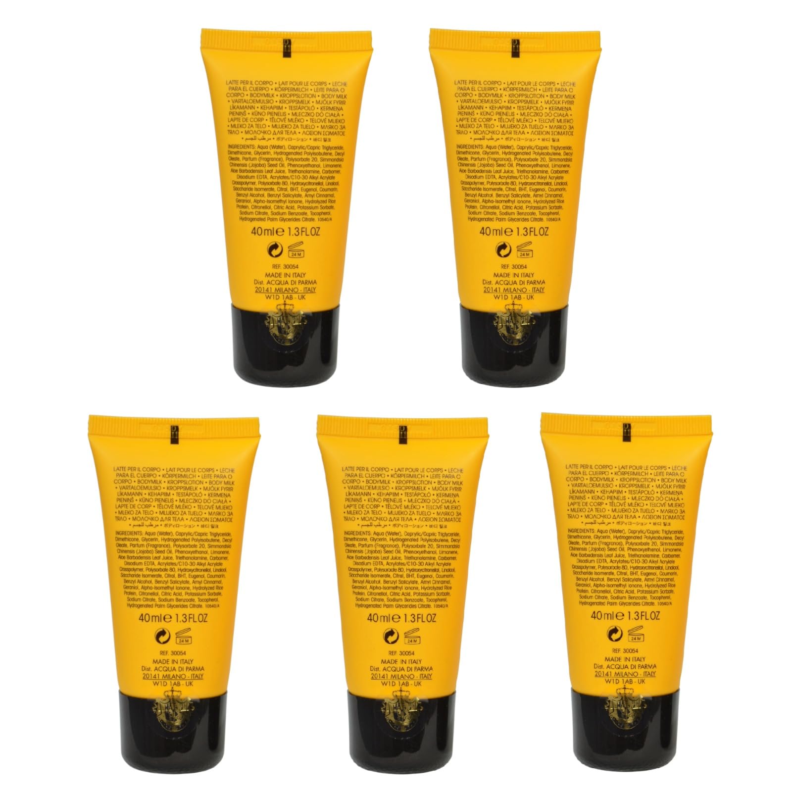Acqua Di Parma Colonia Body Lotion 200ml (6.76 Fl Oz) - Pack of 5 Travel-Size Luxury Moisturizers | Perfect for Gym, Travel & On-The-Go Hydration