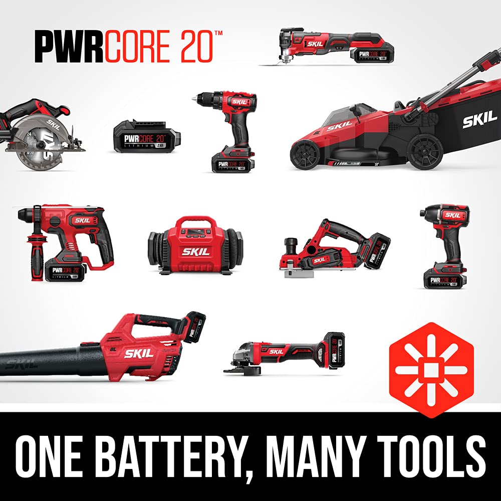 SKIL 20V Cordless Drill Driver with 2.0Ah Battery & Charger - 1/2 Inch Keyless Chuck, Lightweight Power Tool for DIY Projects, Home Repairs, and Woodworking (Model DL527502)