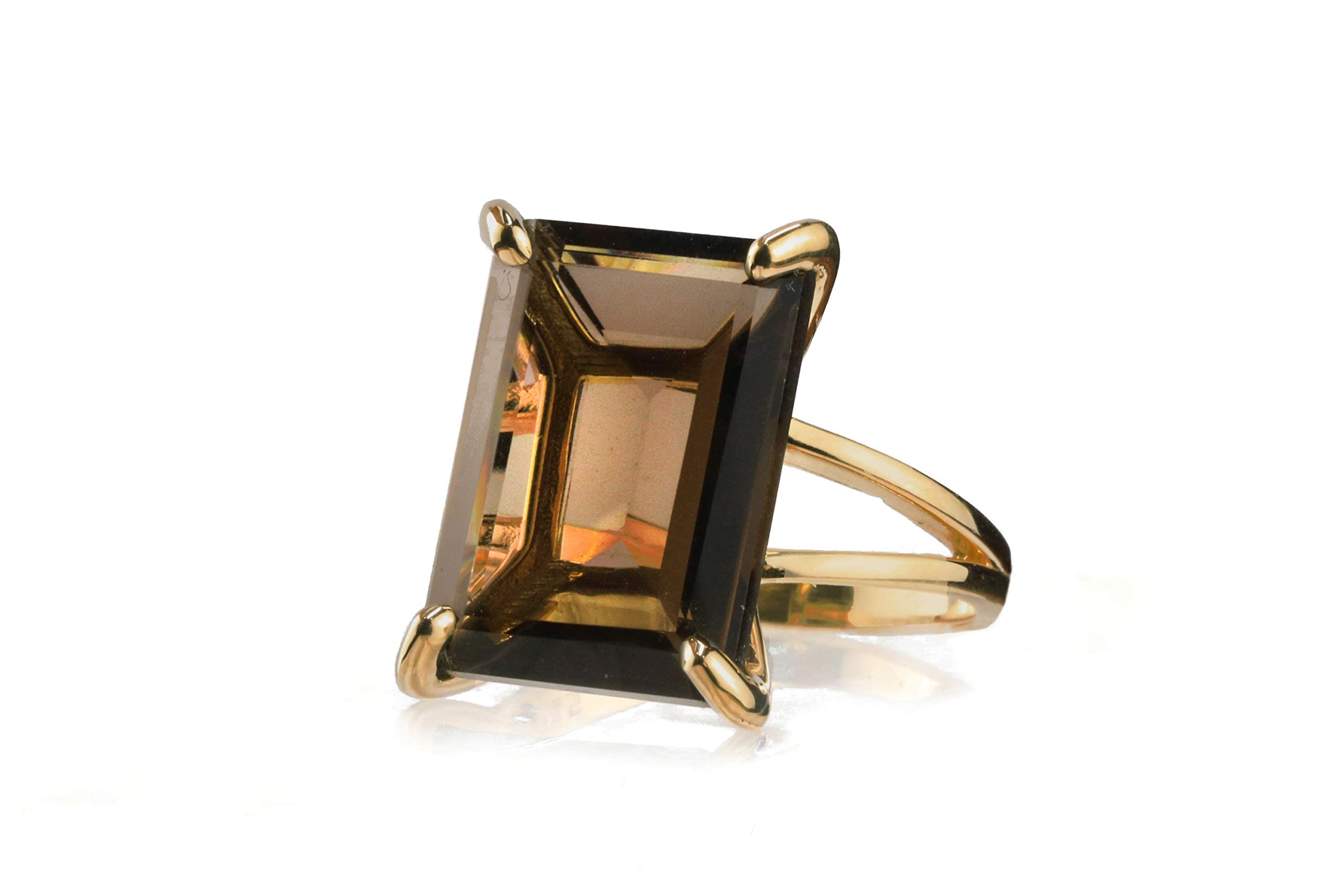 925 Silver Smoky Quartz Rings for Women - Elegant Fashion Jewelry Gift
