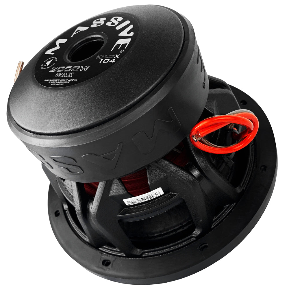 KILOX104V2 10-Inch 1000 Watts RMS Dual 4 Ohm 3 Voice Coil Car Subwoofer - Powerful Bass for Trucks, SUVs, and Custom Car Audio Systems