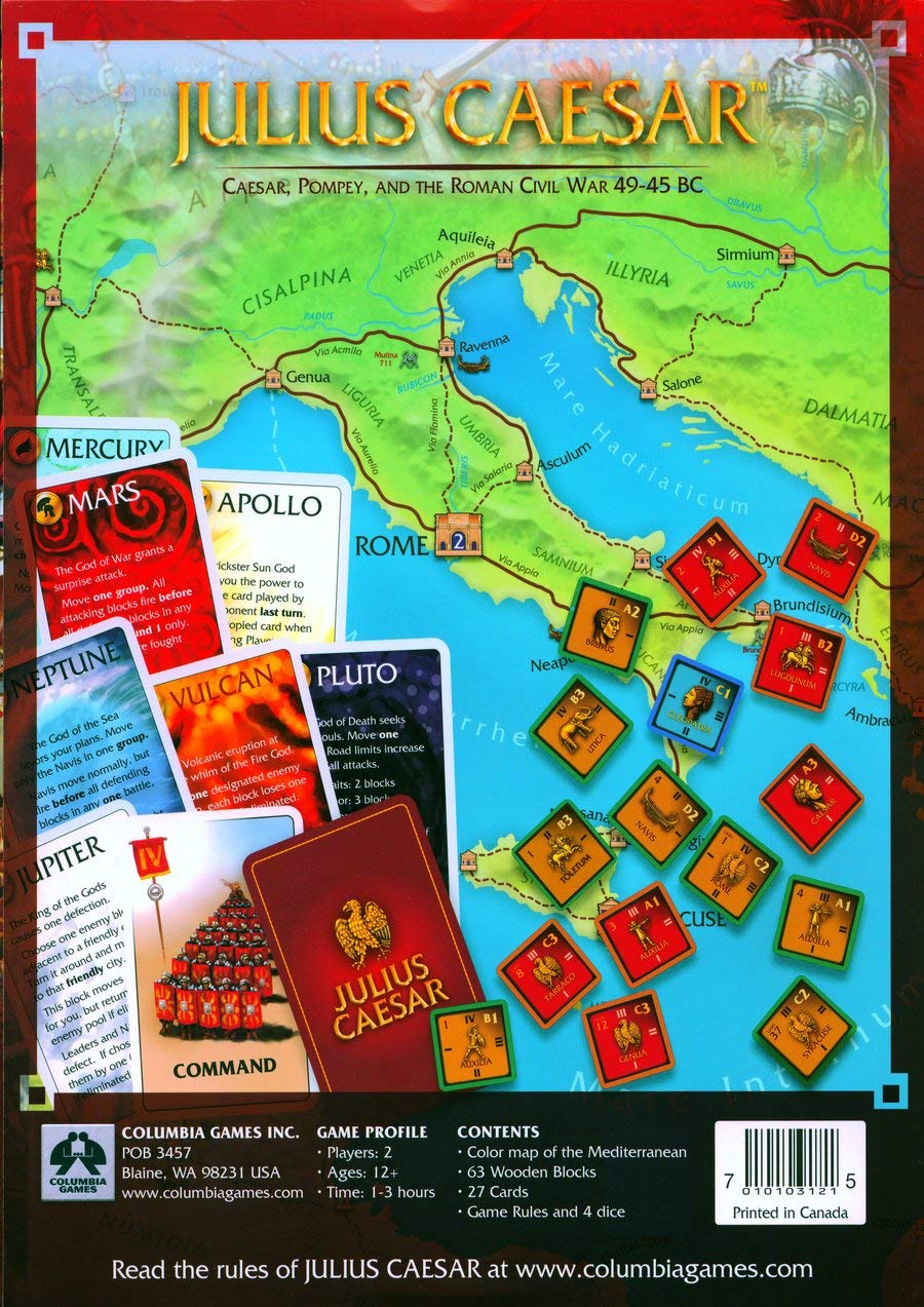 Columbia Games Julius Caesar Enhanced Edition - Strategic Board Game for History Lovers | Perfect for Family Game Nights & Historical Reenactments
