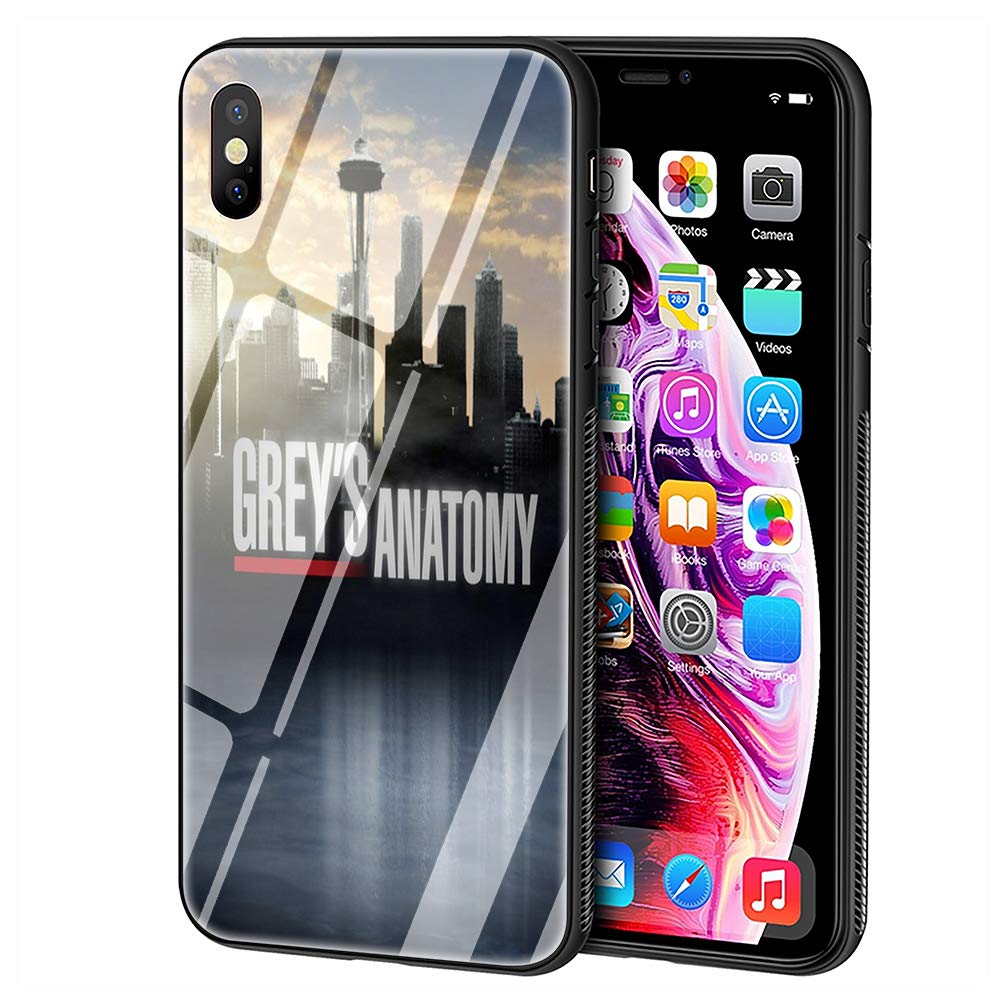 LBIAO 9H Tempered Glass iPhone 7 Plus/8 Plus Case with Grey's Anatomy Design - Shockproof Anti-Scratch Soft Silicone TPU Cover for Apple iPhone 7 Plus/8 Plus - Perfect for Daily Use, Work, and Travel Protection