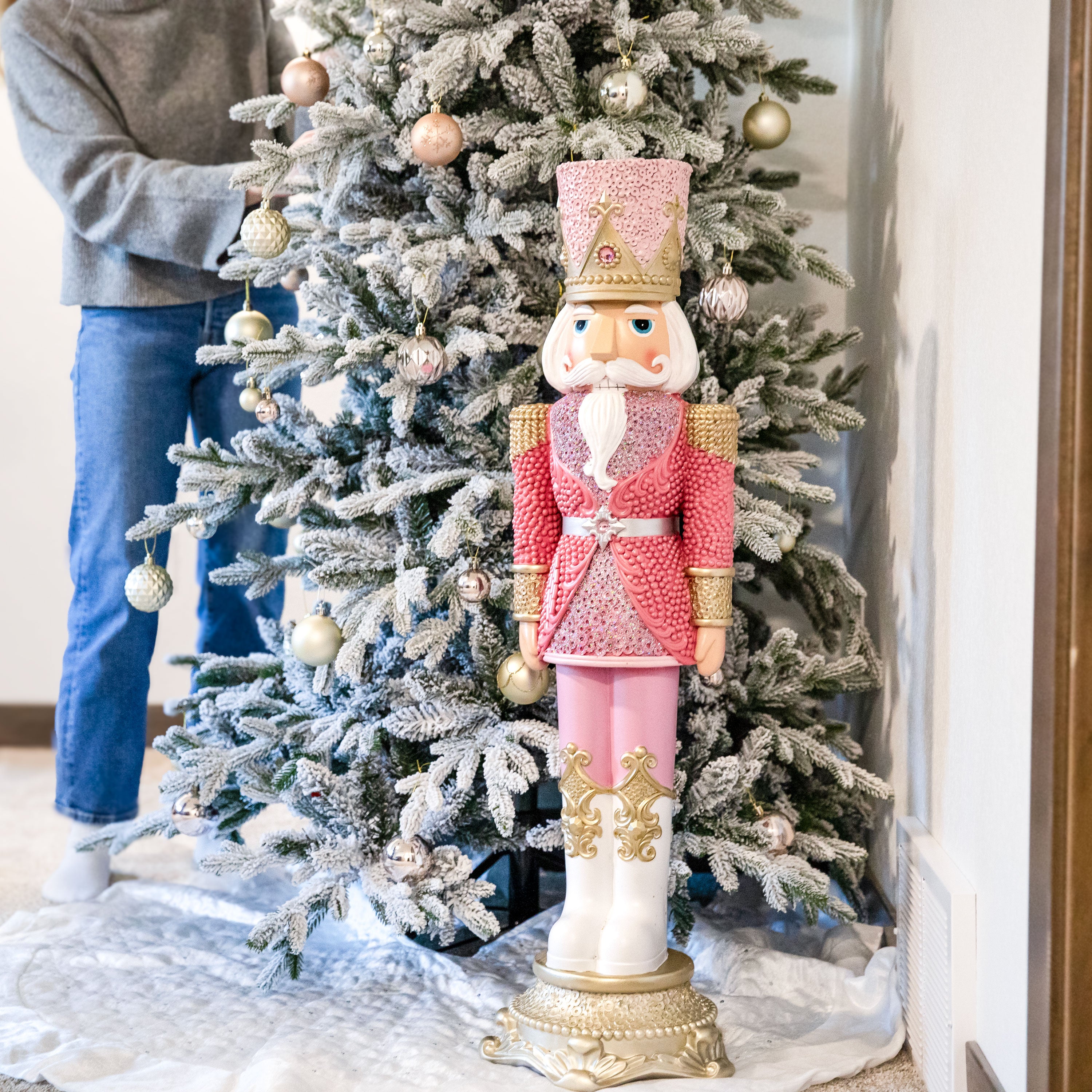 Prince Kenneth Christmas Nutcracker Statue - 37 Inch Tall Holiday Decoration for Home, Office & Festive Parties | Sunnydaze