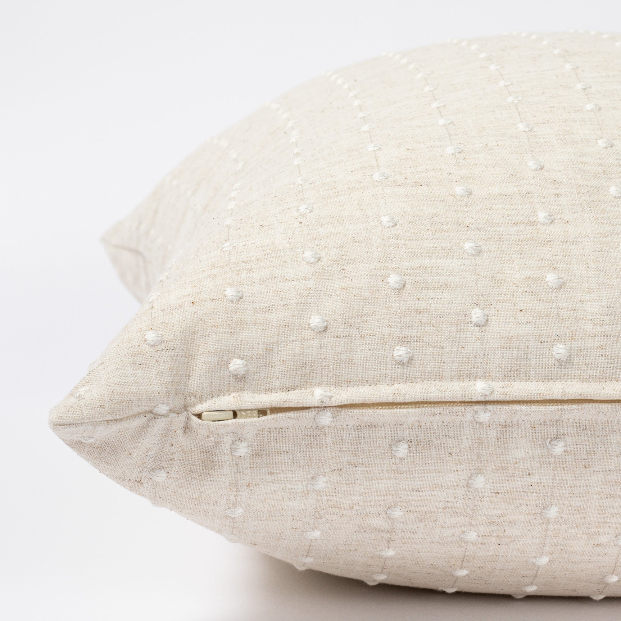 Constance Swiss Dot 24x24 Decorative Pillow Cover in Vanilla - Perfect for Living Room Sofa, Bedroom Decor & Home Accents