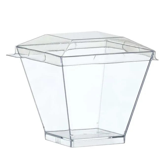 Comatec Kova Clear Geometric Glass Dish - Modern Serving Bowl for Desserts, Snacks & Entertaining - Perfect for Parties, Weddings & Home Decor