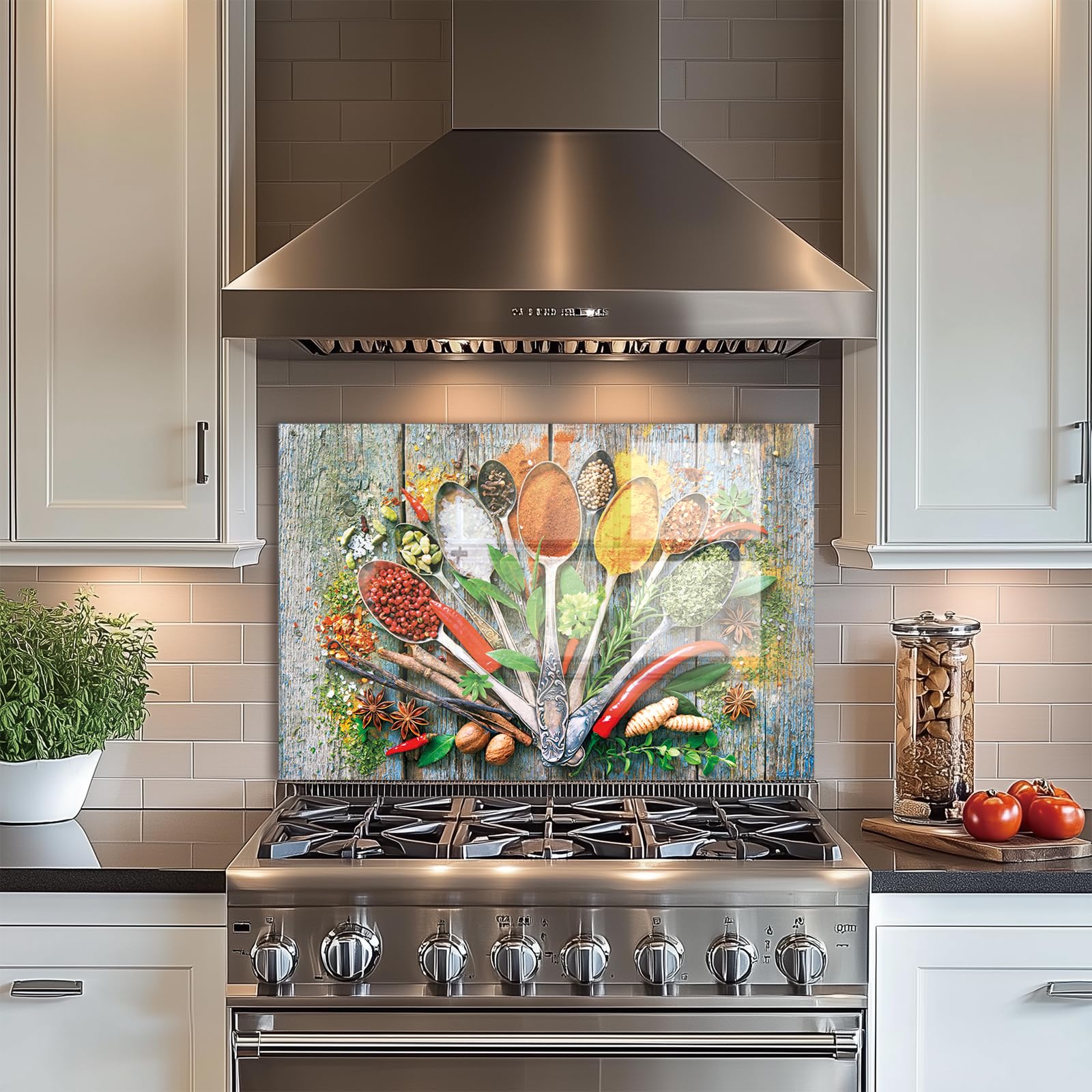 Tempered Glass Kitchen Backsplash Splash Guard - 35.43