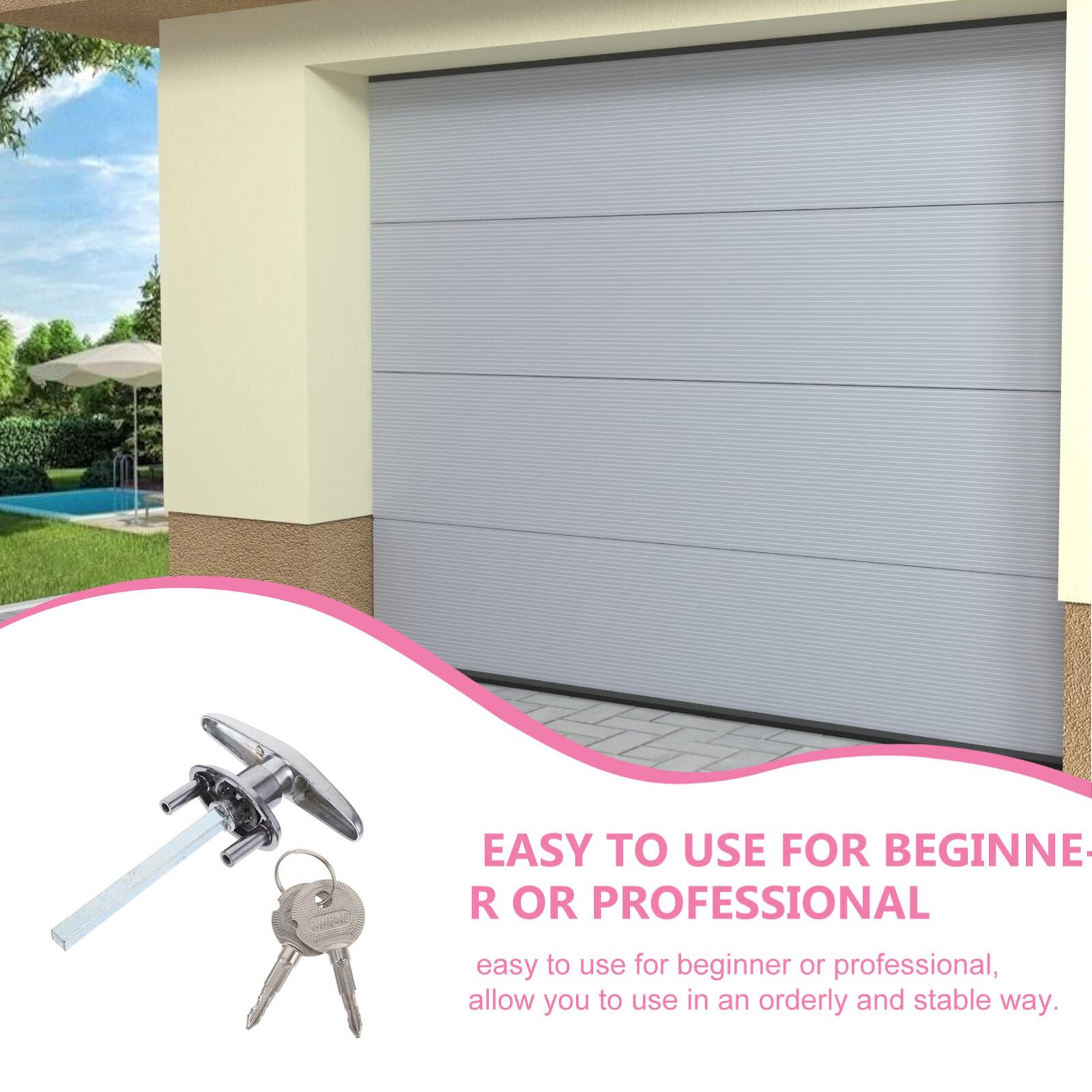 Garage Door T-Handle Lock Replacement Kit with Key - Heavy Duty Flap Door Lock for Sheds, Barns & Storage Units | Secure Outdoor Door Hardware for Home & Commercial Use