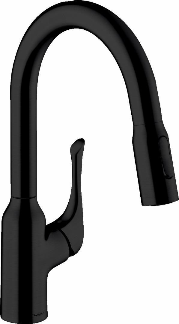 Hansgrohe Allegro N Bar/Food Prep Faucet with Pull-Down Spray - Matte Black (71844671) - Perfect for Kitchen Islands, Wet Bars, and Commercial Food Preparation Areas