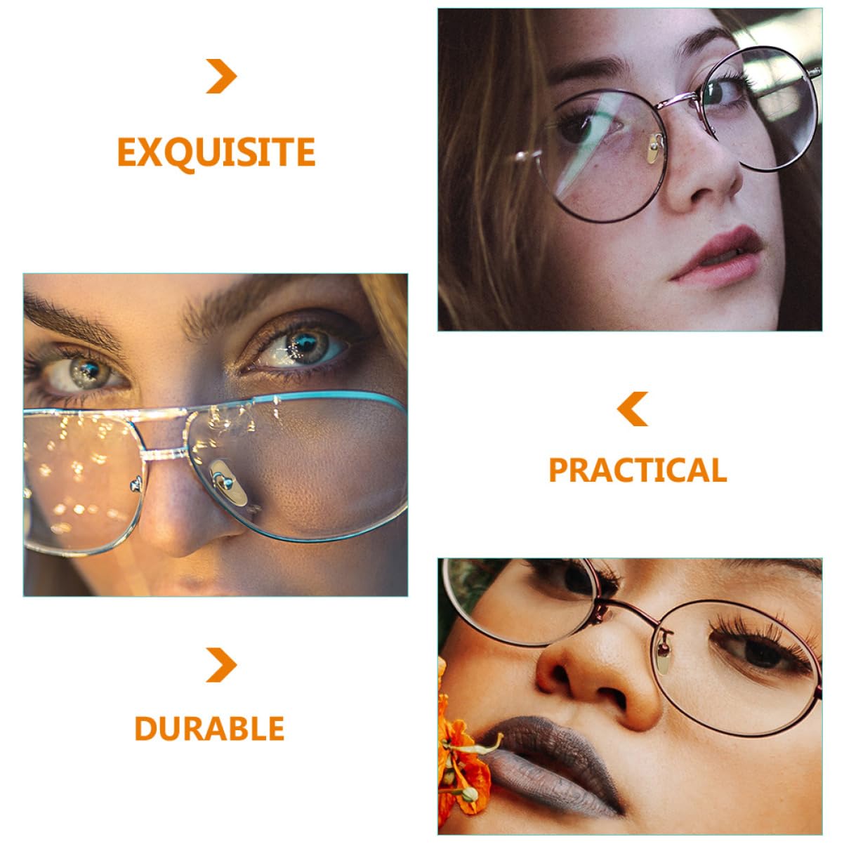ULTECHNOVO 6-Pack Metal Nose Pads for Glasses - Comfortable Nose Support & Anti-Slip Eyewear Accessories (Suitable for Reading, Driving & Daily Use)