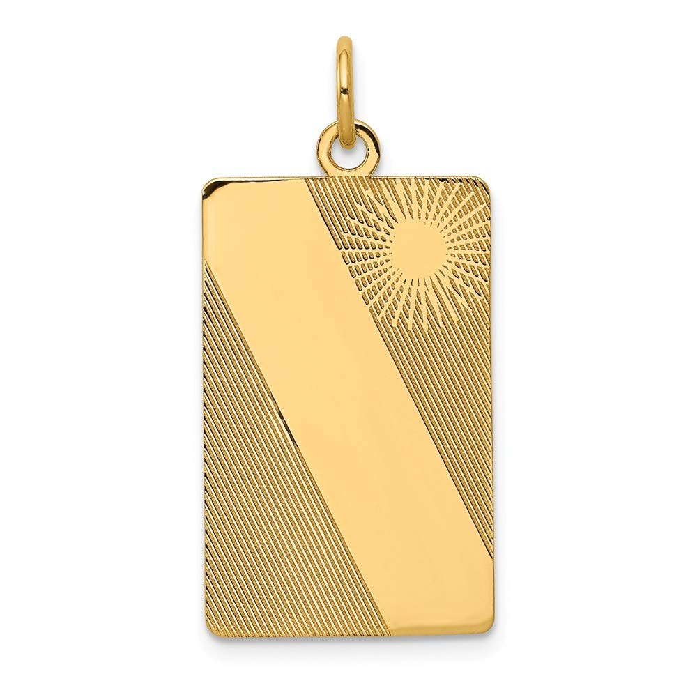 14k Yellow Gold Solid Polished Engravable Pet Dog Tag Pendant Necklace - Personalized Animal Charm Jewelry Gift for Women - Perfect for Pet Lovers, Memorial Keepsakes & Everyday Wear