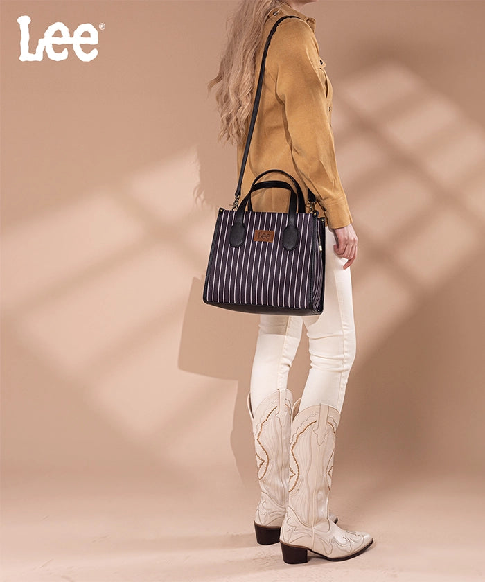 LEE Striped Canvas Tote Bag for Women - Durable & Stylish Large Shoulder Bag - Perfect for Shopping, Beach, Work & Travel Accessories