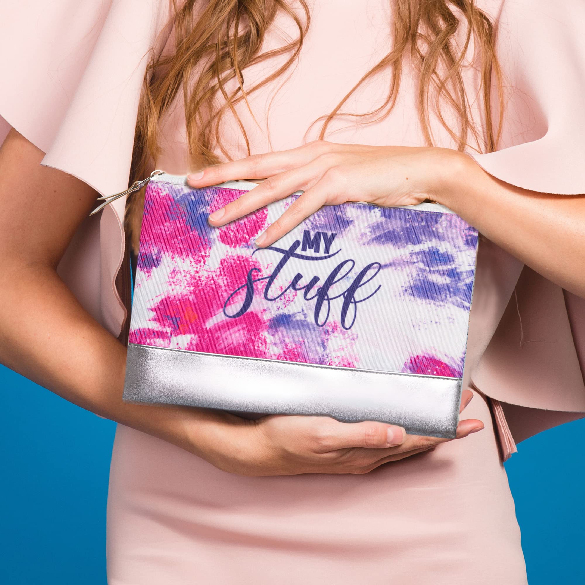 DOODLE Cosmetic Bag for Women - Waterproof Travel Makeup Pouch with Zipper, Portable Toiletry Organizer for Makeup Brushes, Lipstick, Skincare - Perfect for Vacation, Gym, Daily Use & Gift Giving
