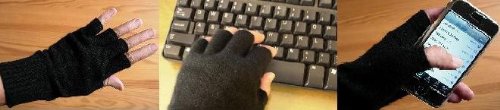 Premium 100% Pure Black Cashmere Fingerless Gloves for Women & Men - Warm Winter Half Finger Gloves for Typing, Driving & Outdoor Activities