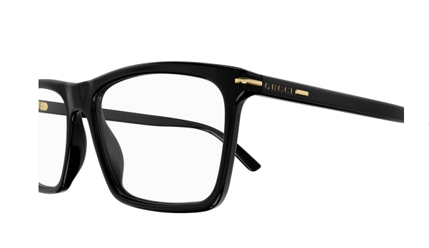 Gucci GG1445O 001 Black Clear Rectangular Men's Eyeglasses - Premium Designer Sunglasses for Men | Perfect for Everyday Wear, Business & Outdoor Activities