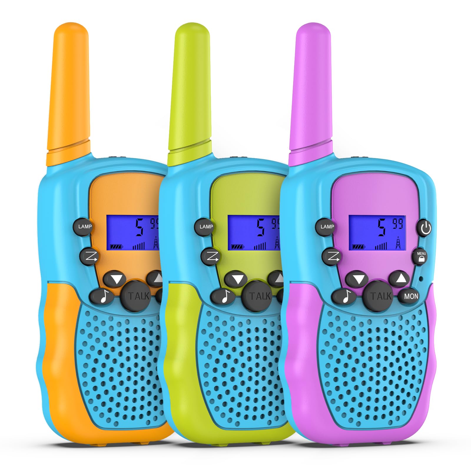 Selieve 3 Pack Walkie Talkies for Kids Ages 4-12 - 3KM Range, 22 Channels, 2-Way Radios - STEM Educational Toys for Boys & Girls - Perfect for Outdoor Adventures, Indoor Play & Birthday Gifts