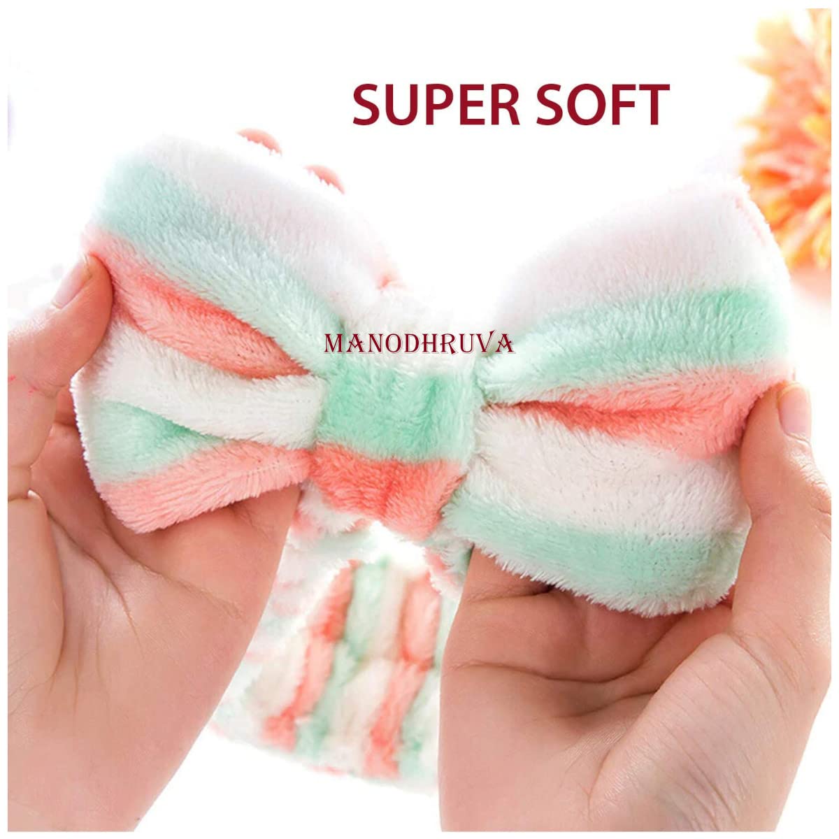 MANODHRUVA 2-Pack Soft Spa Headbands for Women - Adjustable Hair Wrap for Face Wash, Skincare, Makeup & Beauty Routine (Multicolor) - Perfect for Home Spa, Salon & Self-Care Days