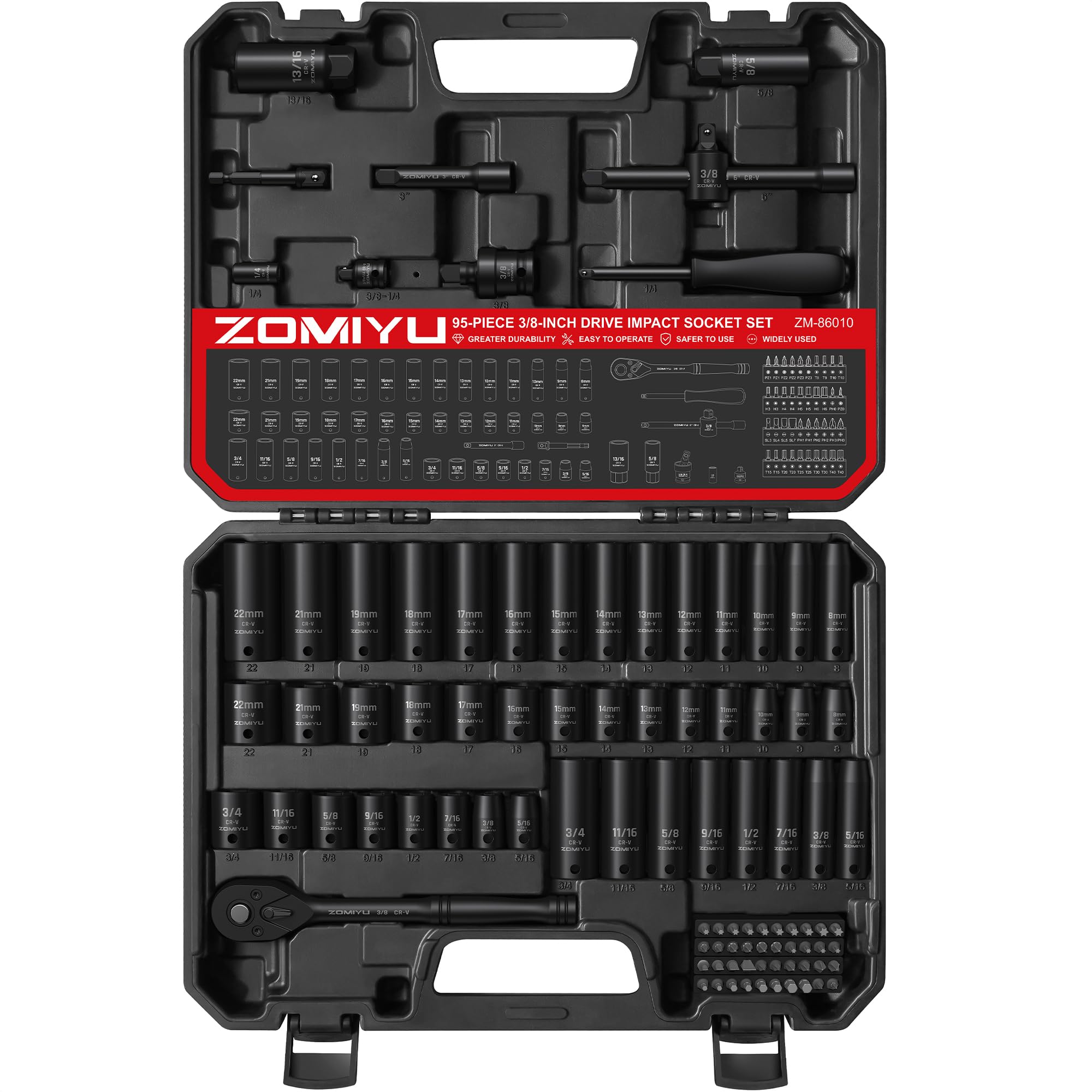 ZOMIYU 95-Piece 3/8