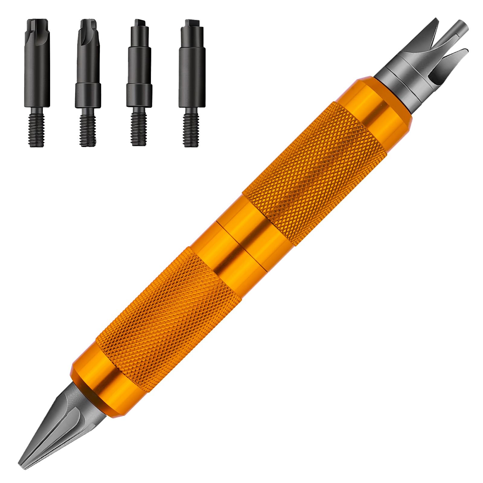 Ludex Multi-Tool Case Prep Kit - .17 to .45 Caliber Reloading Tool with Case Trimmer, Pocket Cleaner, Reamer & Chamfer Deburring Tools (Orange) - Perfect for Ammo Reloading, Gunsmithing & Shooting Range Maintenance