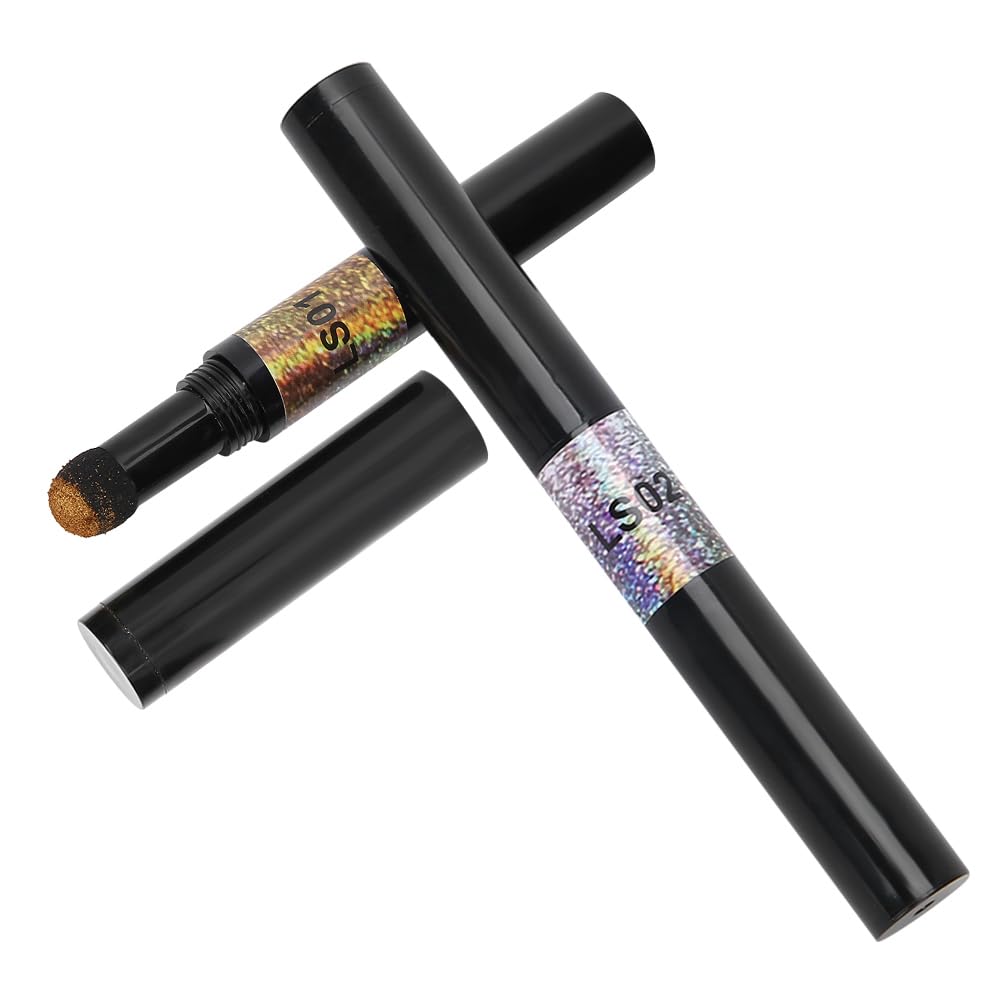 Raguso Purple Nail Art Powder Pen - 2PCS Mirror Glitter Nail Polish Pen for Manicure & Nail Design | Perfect for DIY Nails, Salon Use, and Professional Nail Art Application