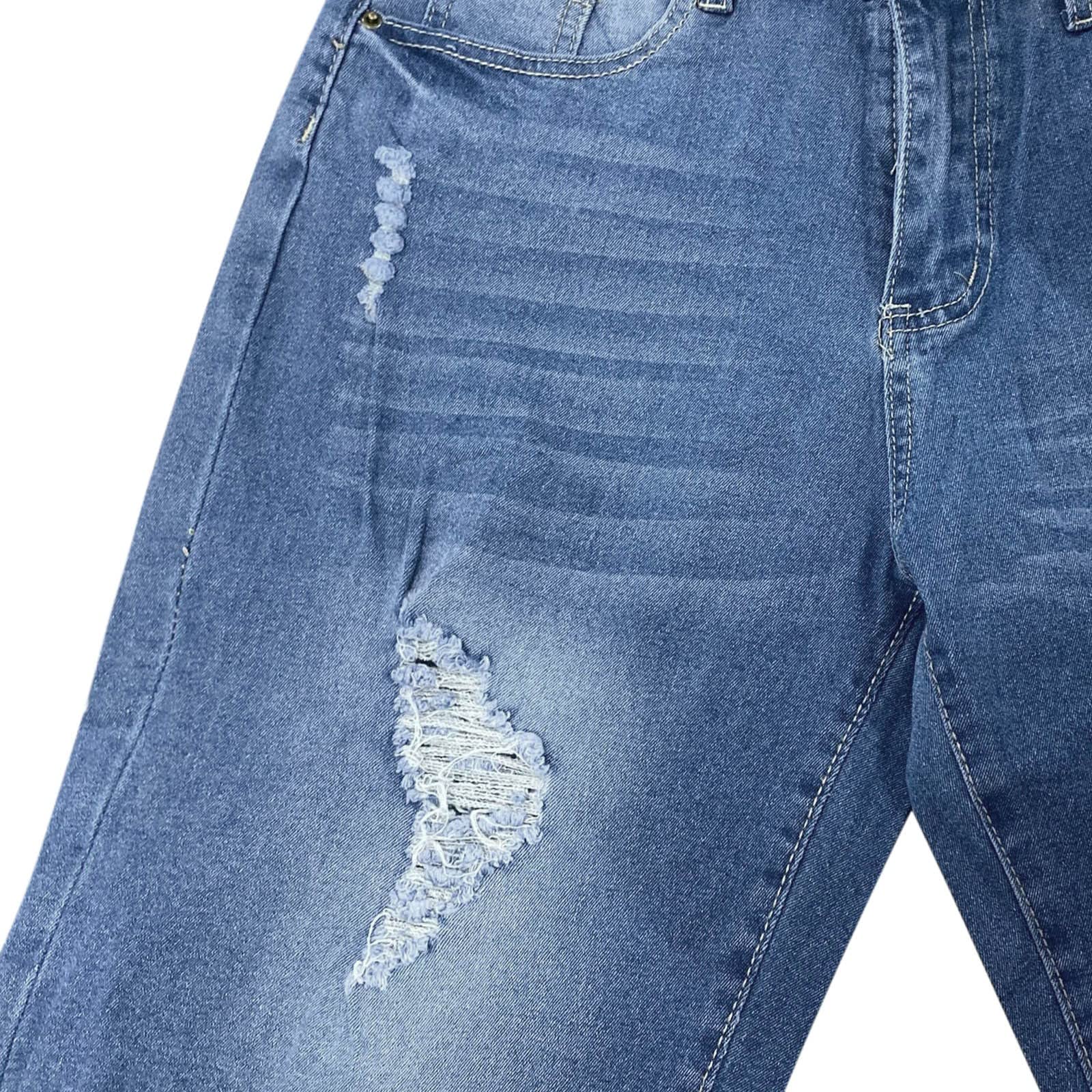 Women's Fashion Mid Rise Ripped Denim Shorts - Stylish Distressed Rolled Hem Jean Shorts for Casual Wear & Summer Outfits