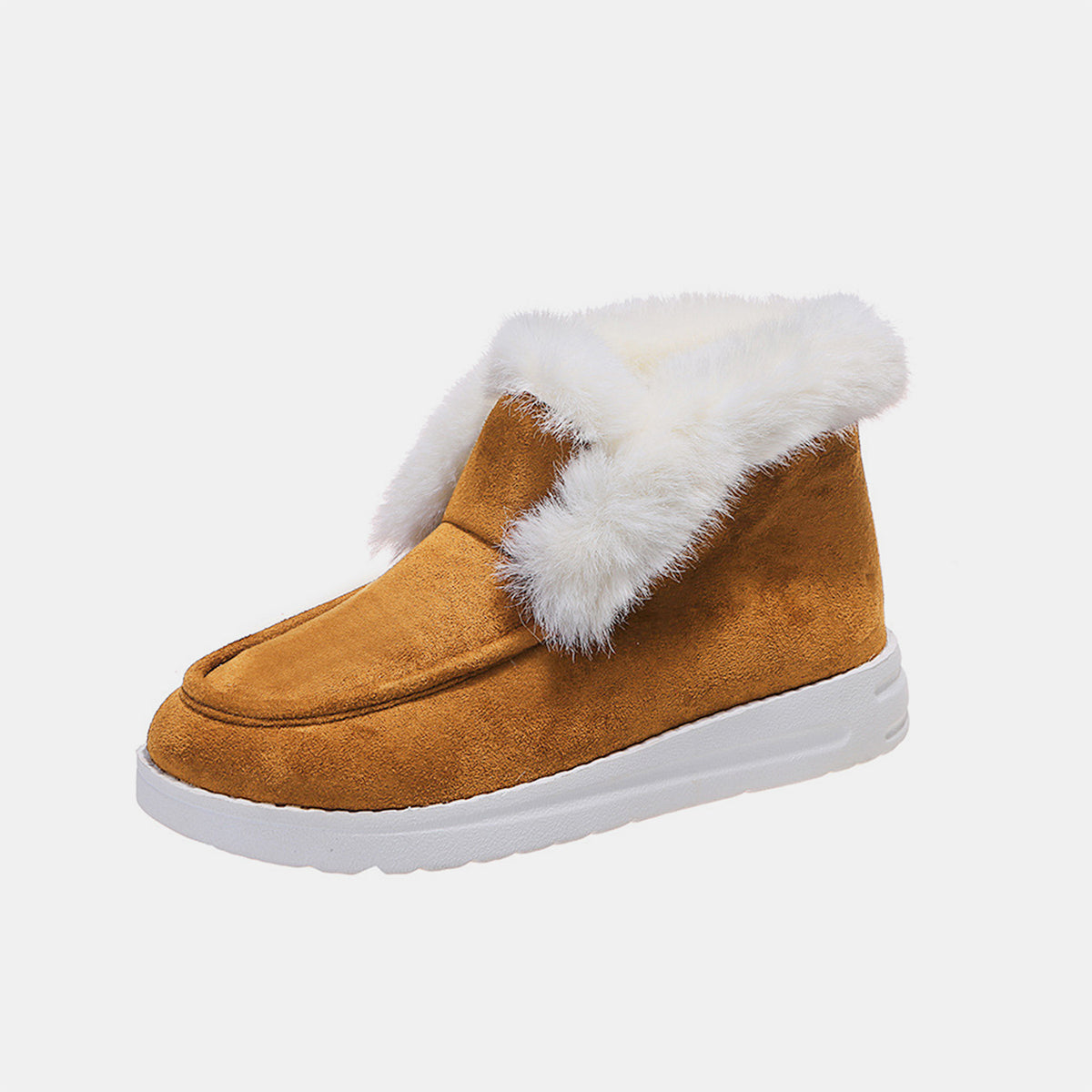 Warm Furry Suede Snow Boots for Women - Waterproof Winter Boots with Non-Slip Sole - Perfect for Snowy Days, Hiking & Outdoor Activities