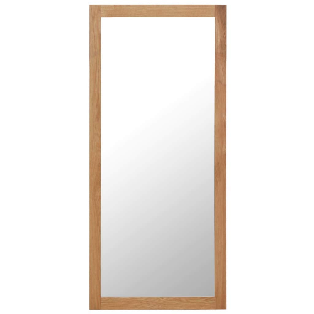 Rustic Solid Oak Wood Hanging Wall Mirror - 19.6x55.1 Inches Brown Bathroom Vanity Mirror for Makeup & Decorative Wall Decor - Perfect for Bathroom, Living Room, Bedroom & Entryway