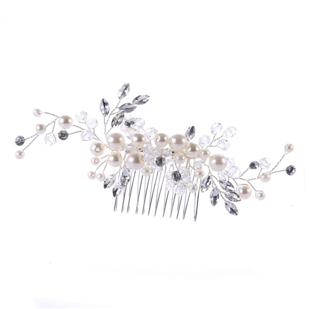 Minkissy Handmade Silver Crystal Bridal Hair Comb - Elegant Wedding Hair Accessories for Women | Perfect for Brides, Bridesmaids, and Special Occasions