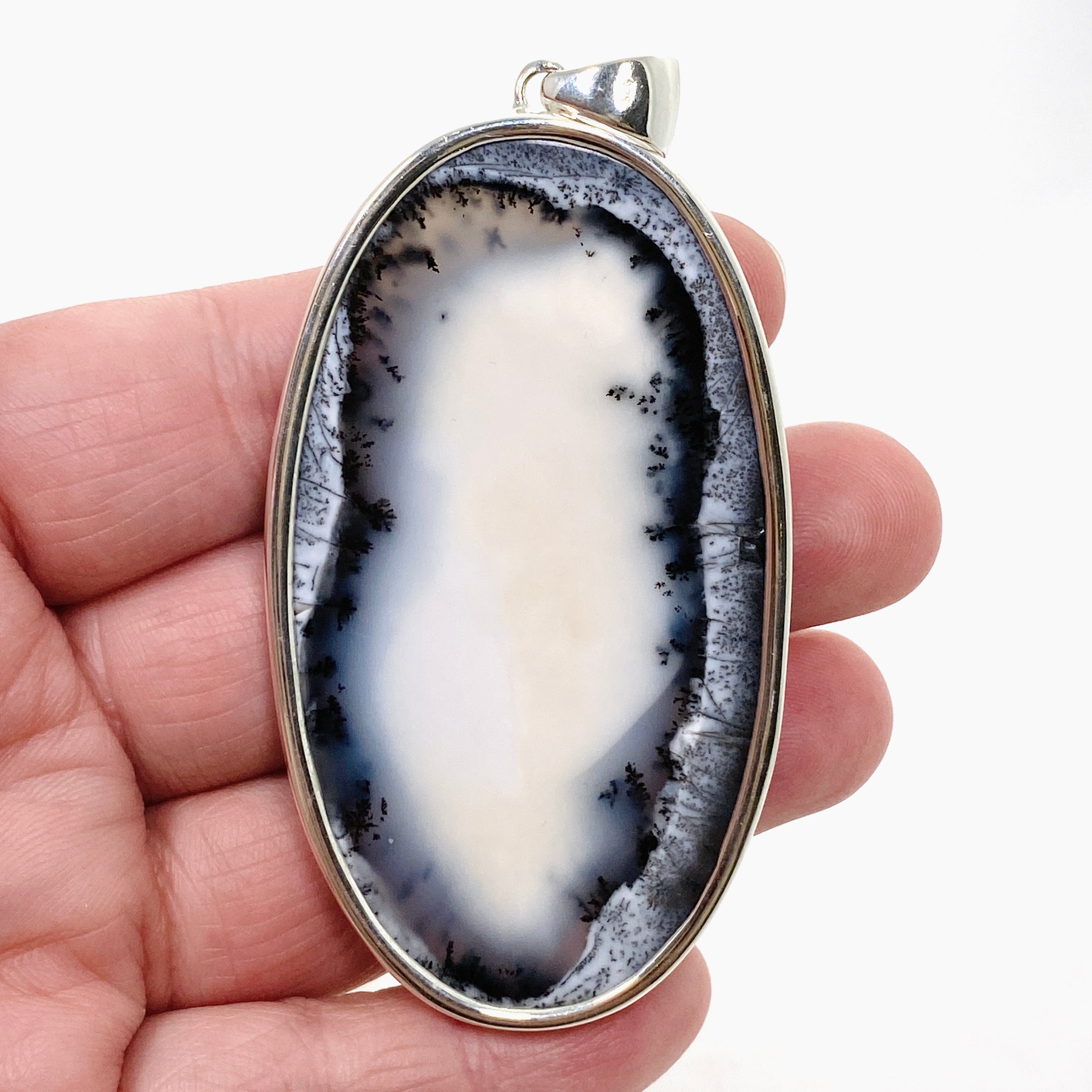 Dendritic Opal Oval Cabochon Pendant - Natural Gemstone Jewelry for Women - Perfect for Necklace Making & Gift Giving