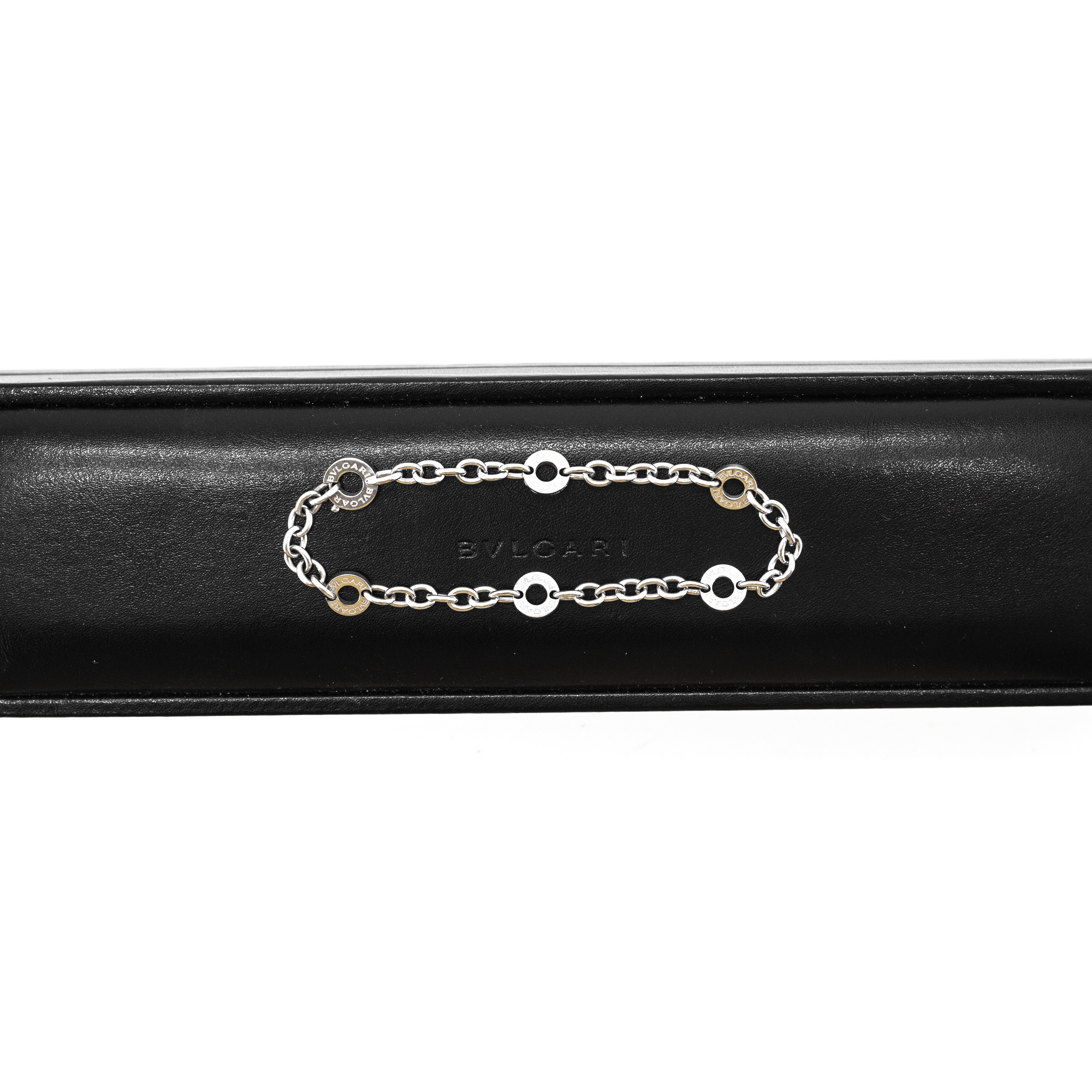 Bulgari 18K White Gold Charm Bracelet for Women - Luxury Italian Jewelry Gift for Anniversary, Birthday & Special Occasions