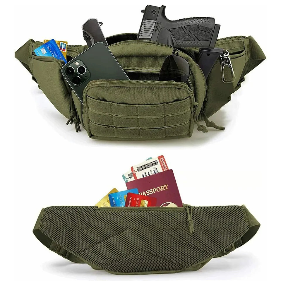 Tactical Waist Pack for Concealed Carry - Durable Fanny Pack Holster with Multiple Pockets - Perfect for Outdoor Activities, Hiking, Travel and Everyday Use