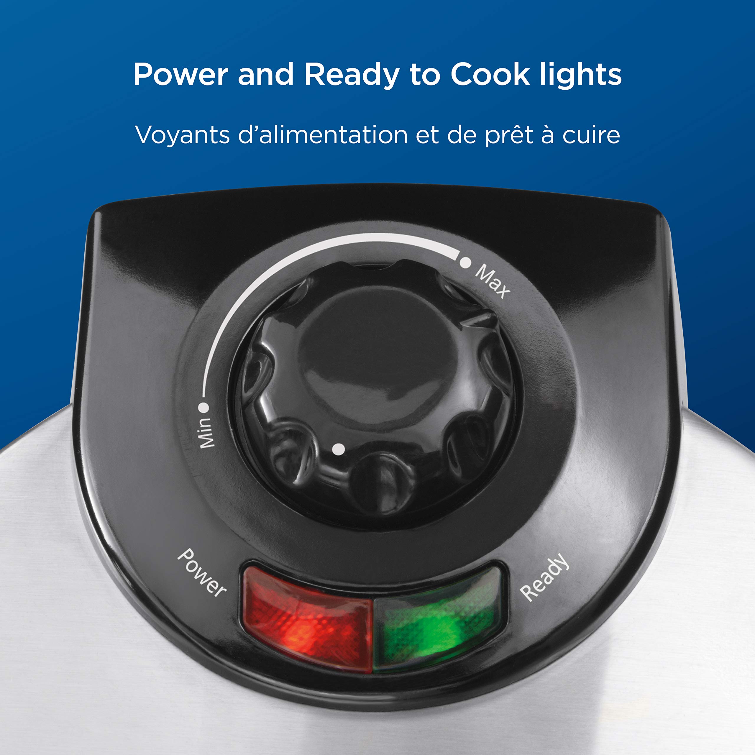 Oster Belgian Waffle Maker - 8 Inch Stainless Steel Waffle Iron for Perfect Homemade Waffles | Breakfast, Brunch & Family Gatherings