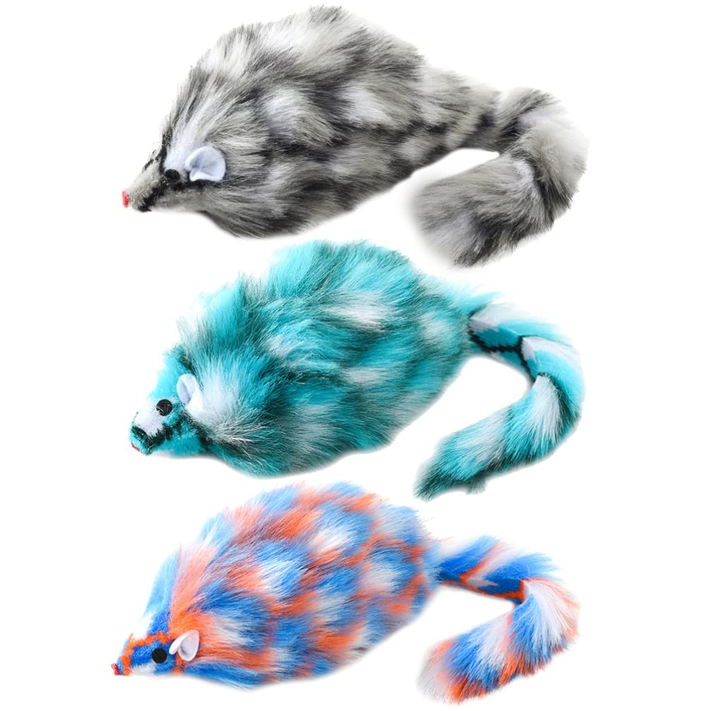 STOBOK 3Pcs Catnip Cat Toys - Colorful Plush Mice with Catnip, Interactive Kitten Toys for Indoor Cats - Perfect for Playtime, Training & Bonding with Your Feline Friend