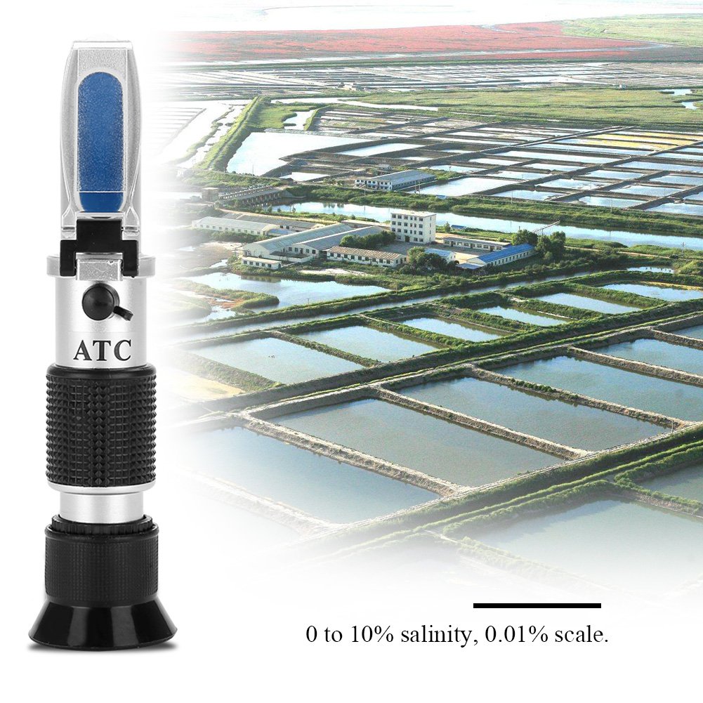 Digital Refractometer for Aquarium & Seawater 0-10% Salinity with ATC - Perfect for Marine Fishkeeping & Pool Testing