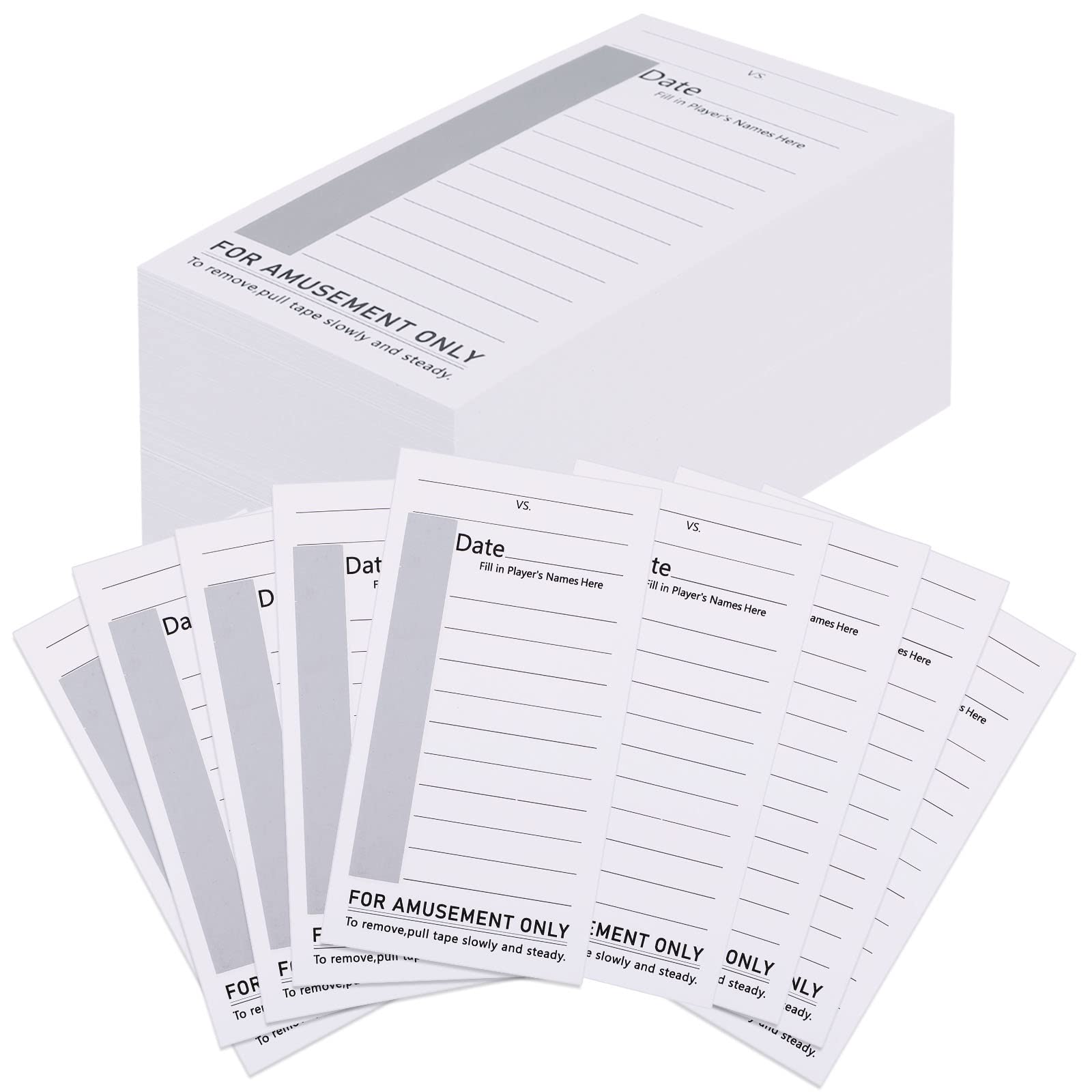 100-Pack 10-Line Football Sports Scratch-Off Cards - Super Bowl Pool Game Strips for Baseball, Boxing & Soccer - Non-Repeating Party Favors for Super Bowl Parties, Sports Bars & Game Nights
