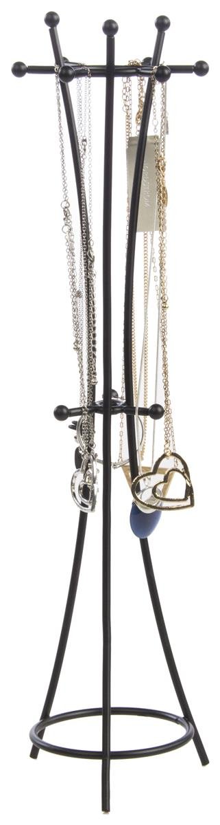 Displays2go 6-Bars Jewelry Organizer Stand - 18-Inch Black Display Hanger for Bracelets, Earrings & Necklaces (Set of 8) - Perfect for Retail Stores, Boutiques & Home Jewelry Organization