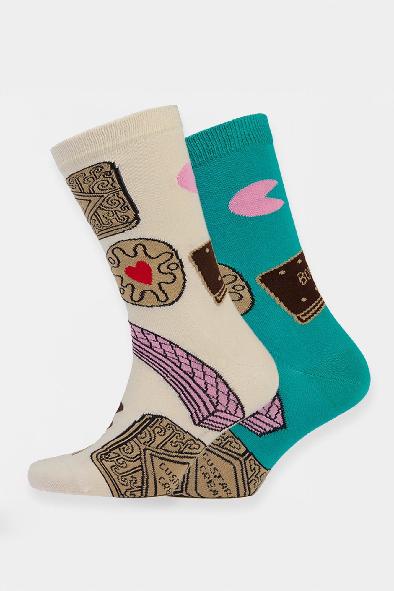 Stylish Graphic Cotton Socks 2-Pack - Soft & Comfortable Crew Socks for Men & Women - Perfect for Casual Wear, Sports & Gifts