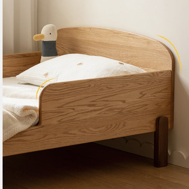 Expandable Solid Oak & Beech Wood Toddler Bed – Adjustable from 57in (145cm) to 80.7in (205cm) – Perfect for Growing Kids & Small Bedrooms