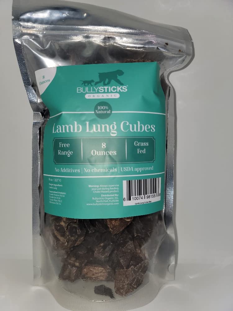 Organic Bully Sticks Lamb Lung Dog Treats – All Natural, Grain-Free Training Snacks for Dogs – Healthy Chews for Small & Large Breeds – Perfect for Training, Rewards & Dental Health (8 oz Bag)