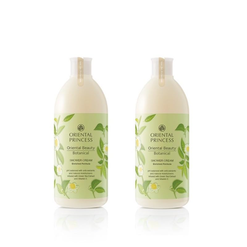 Oriental Princess Botanical Shower Cream & Body Lotion Set - Green Tea Scented, Hypoallergenic for All Skin Types | Hydrating & Refreshing for Daily Shower & Spa Relaxation