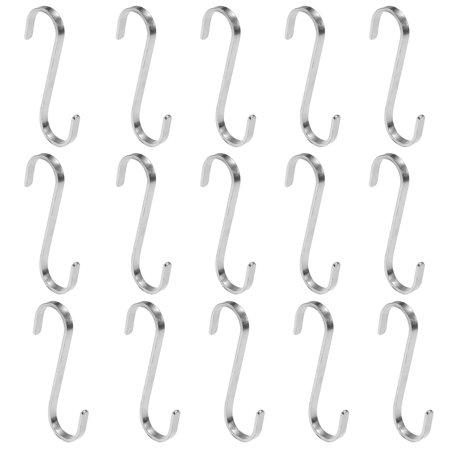 MroMax 304 Stainless Steel S Hooks - 15Pcs, 77mm/3.03
