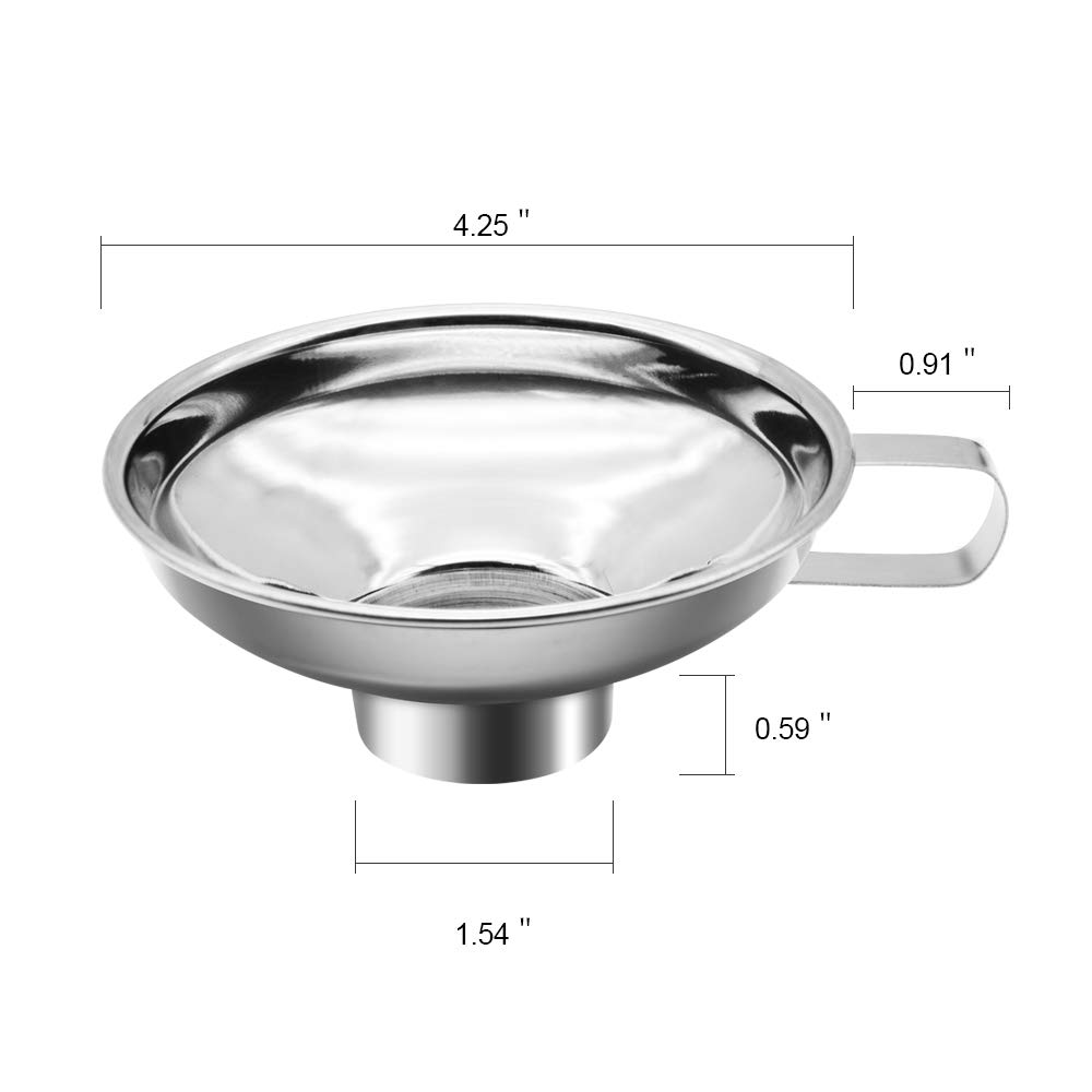 Stainless Steel Canning Funnel Set - 2 Pack Wide & Regular Mouth Kitchen Funnels for Mason Jars, Liquid & Dry Food Transfer - Perfect for Home Canning, Cooking, Baking and Food Preservation