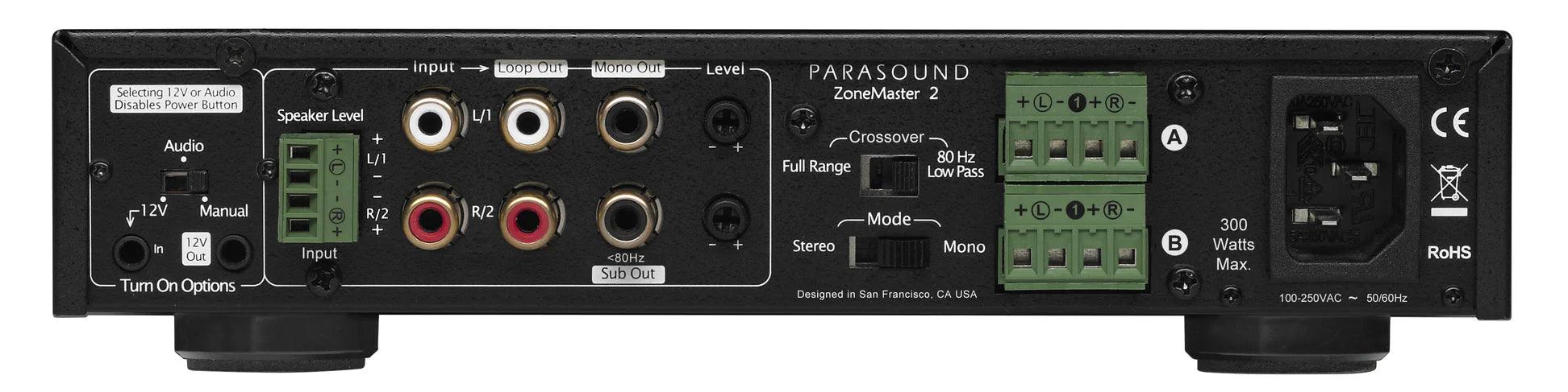 Parasound ZM2 High-Performance Stereo Preamplifier - Premium Audio Equipment for Home Theater & Music Systems - Perfect for Audiophiles & Hi-Fi Enthusiasts