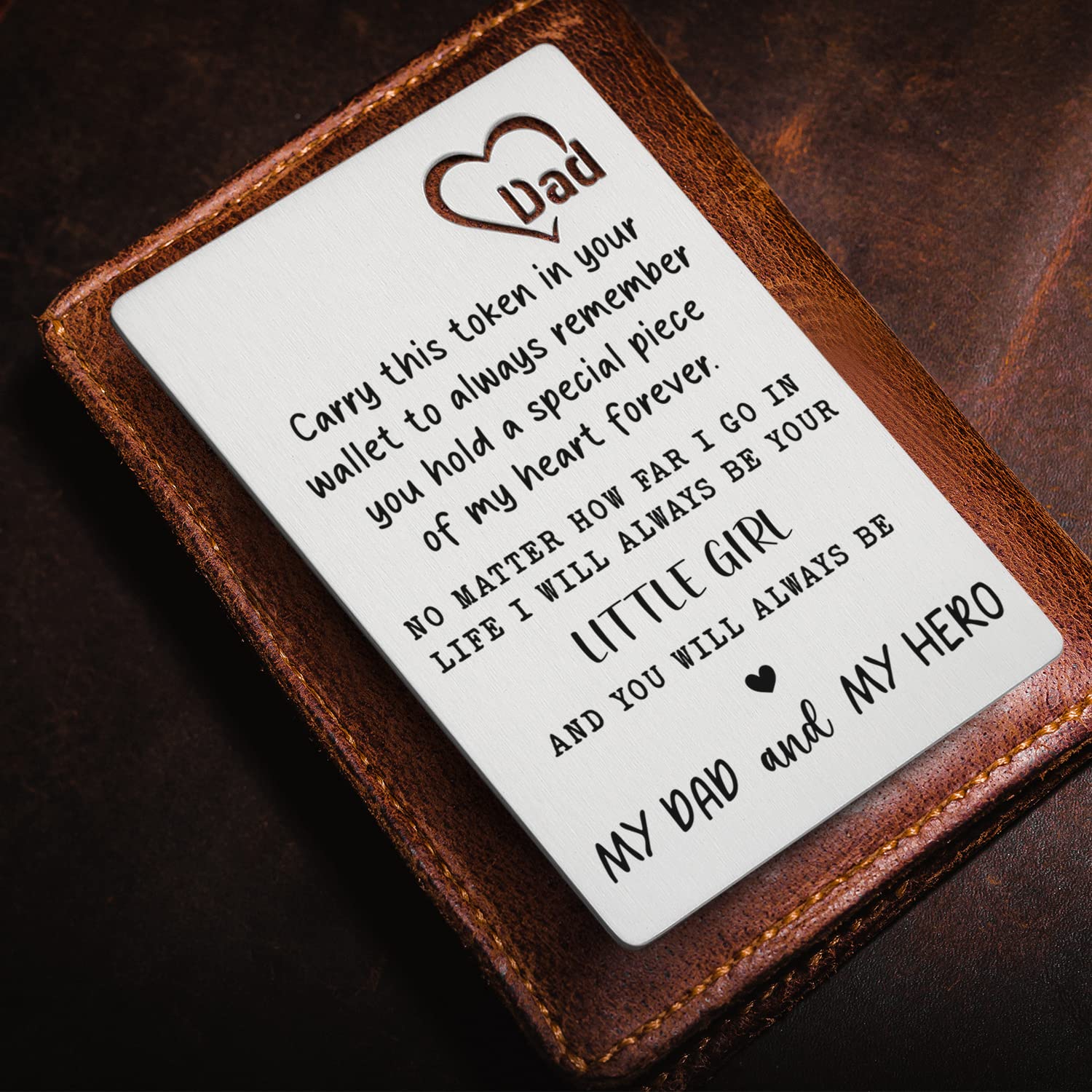 Engraved Anniversary Card for Dad - Funny Gift from Kids for Birthday, Christmas & Thanksgiving