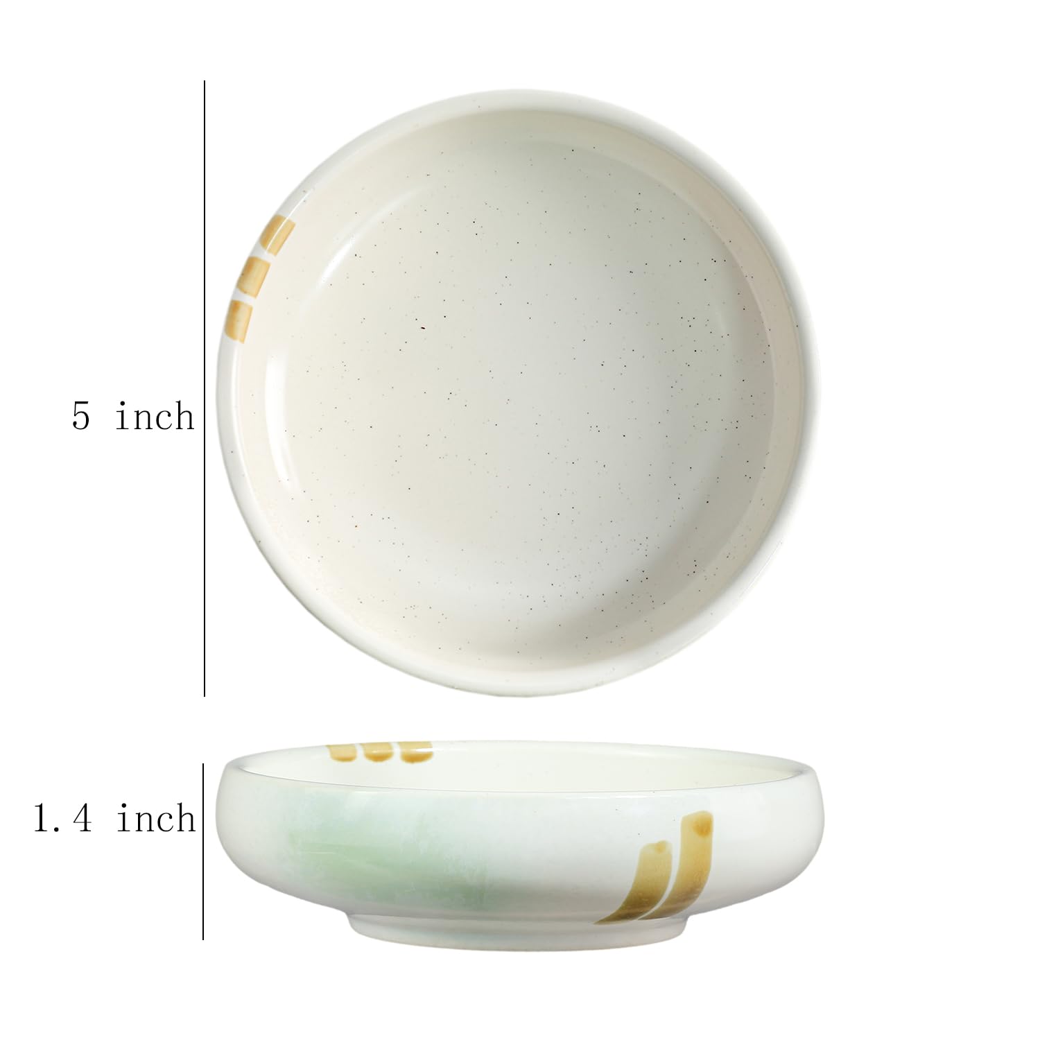 Gaolinci Creative Zen Ceramic Plate Set - 4 Round Smooth Glazed Side Dishes for Snacks, Pickles & Appetizers | Perfect for Dinner Parties, Home Decor & Japanese Tea Ceremonies