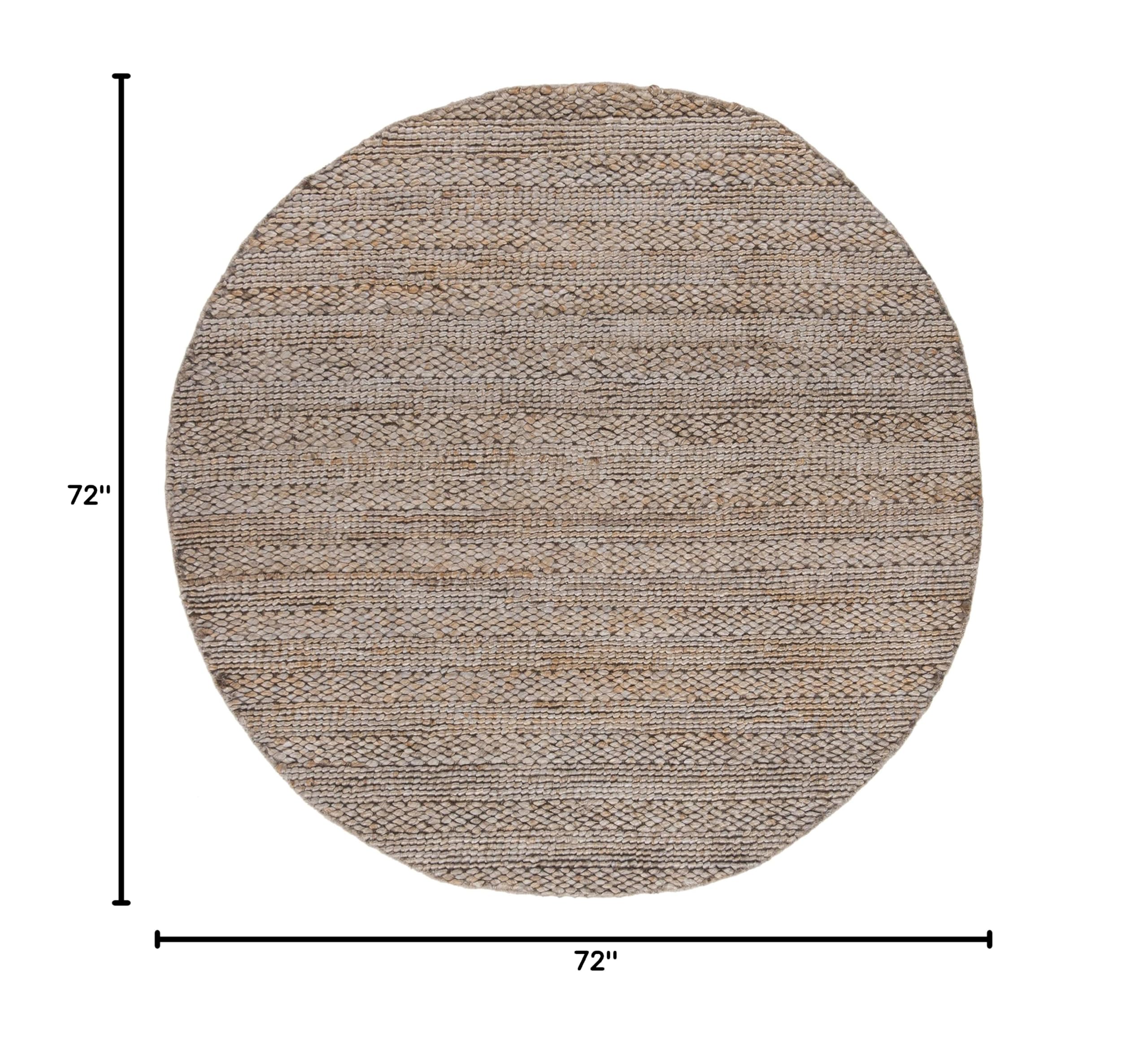 SAFAVIEH Handmade Braided Jute Area Rug - 6' Round Natural Fiber Rug, Beige Woven Floor Mat for Living Room & Bedroom | Durable & Eco-Friendly for High Traffic Areas | Perfect for Boho, Farmhouse & Coastal Decor Styles