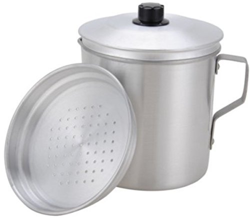 1.6 Quart Aluminum Oil Strainer with Pour Spout & Lid - Professional Streamer Grease Filter for Cooking, Frying & Baking - Perfect for Kitchens, Restaurants & Food Trucks