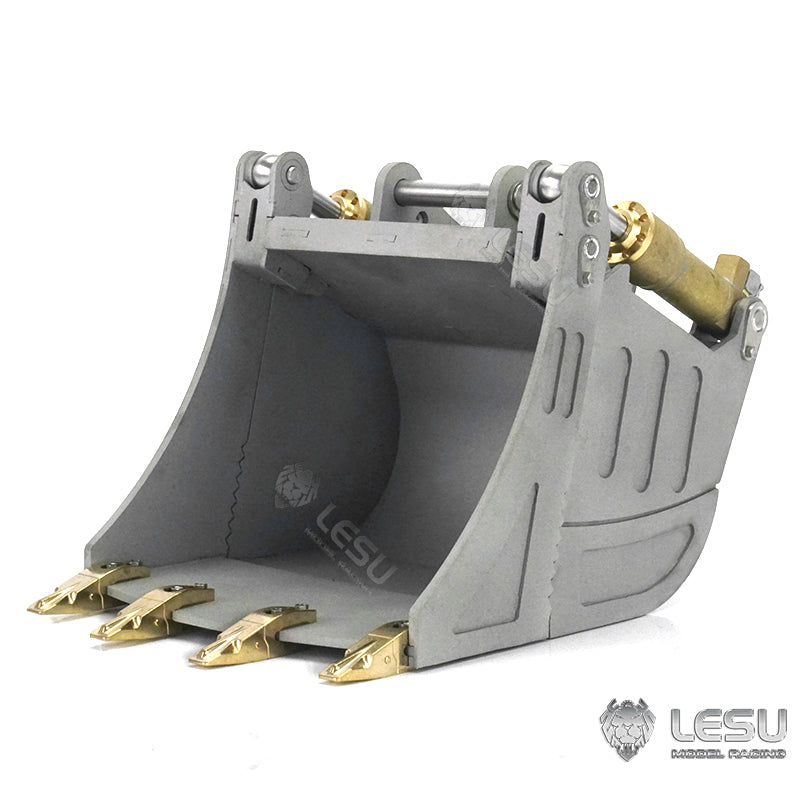 1/14 Scale Metal Rake Bucket with Three-Section Arm Grab Fork for LESU AC360 PC360 ET30H ET26L RC Hydraulic Excavator Model - Perfect for Construction Site Dioramas, RC Excavator Upgrades & Heavy Equipment Collectors