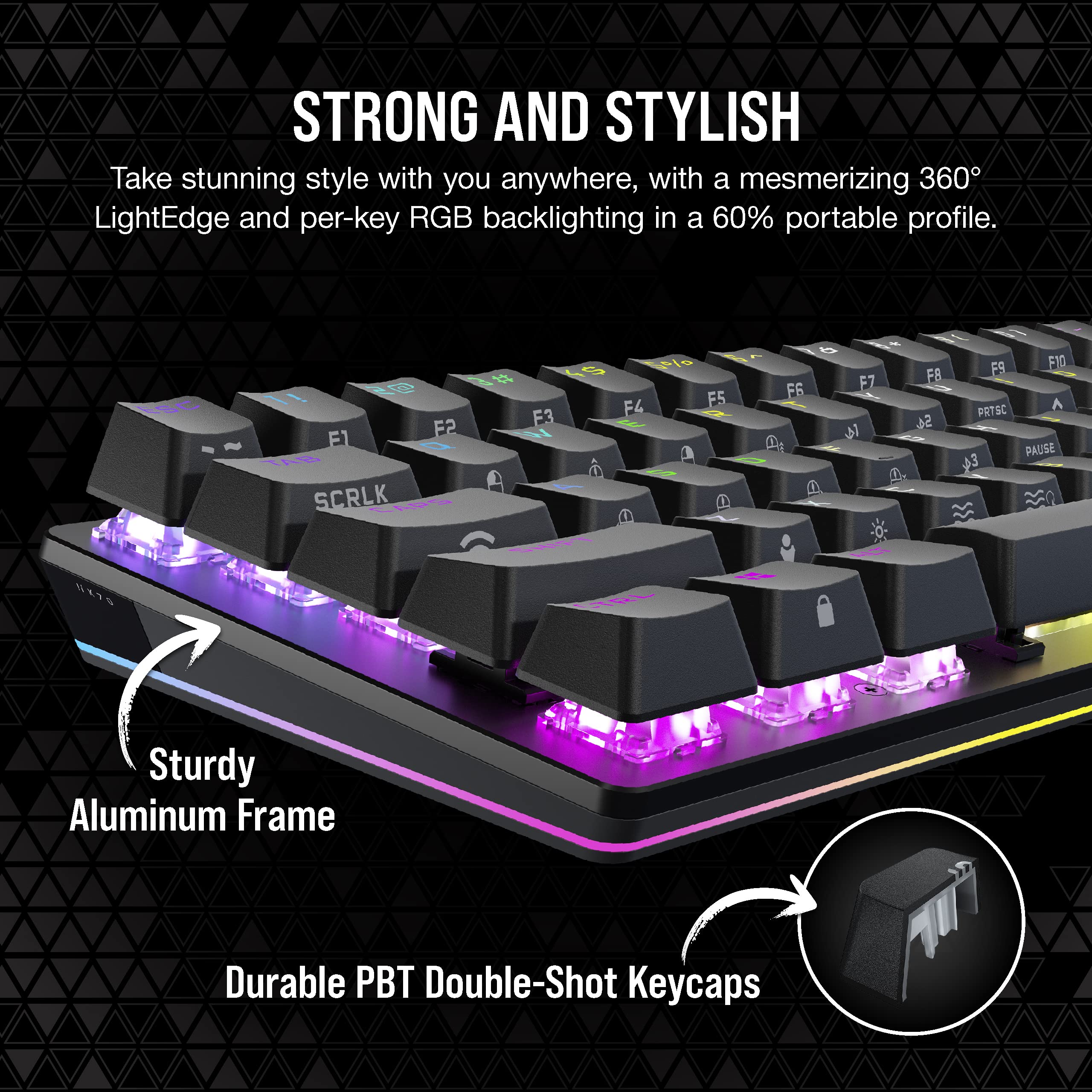 CORSAIR K70 PRO MINI WIRELESS RGB 60% Mechanical Gaming Keyboard - CHERRY MX RED Switches (Hot-Swappable) - PBT Double-Shot Keycaps - iCUE Software - Compatible with PC, Mac, PS5, PS4, Xbox - QWERTY UK Layout - Black | Perfect for Esports, Streaming & Office Work
