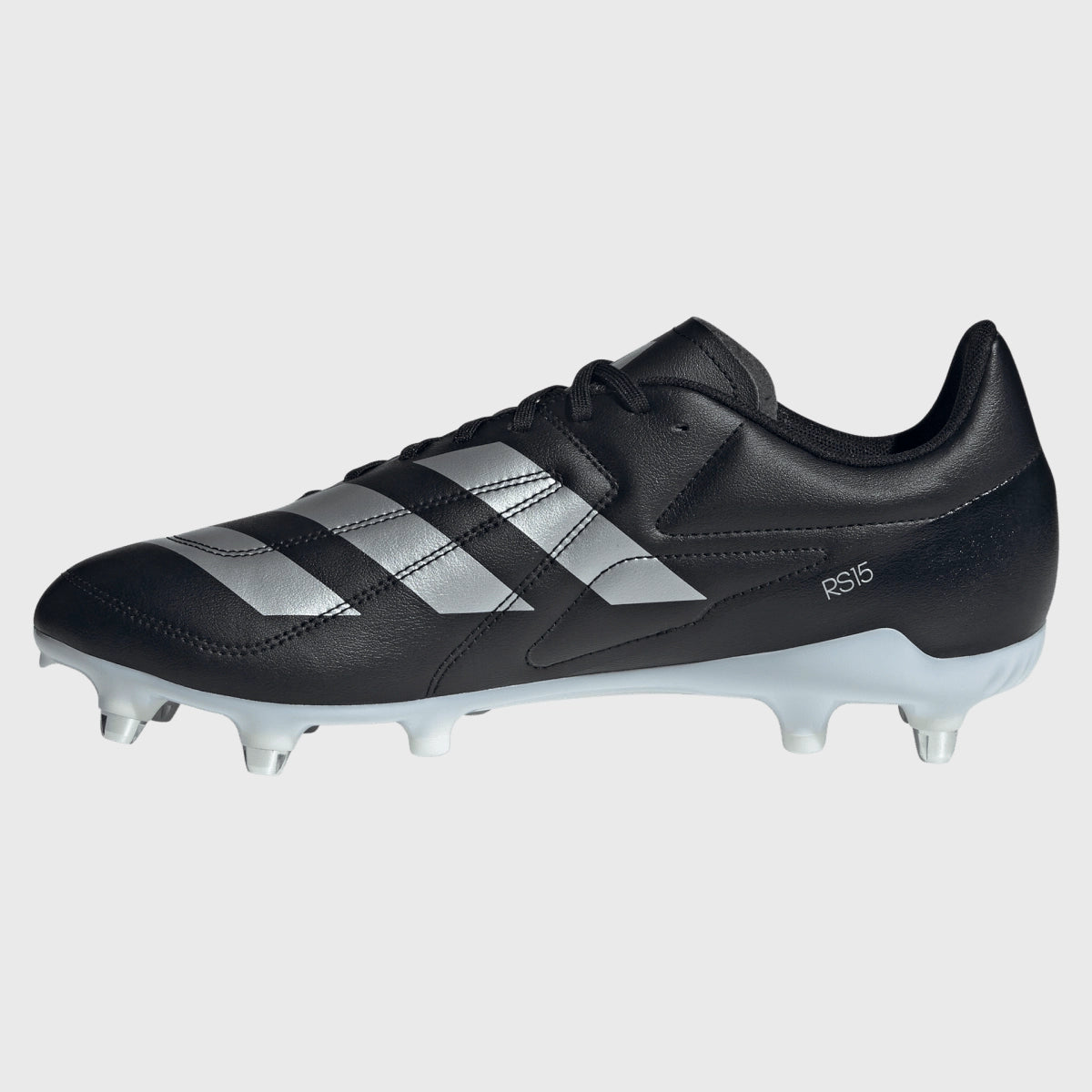 Adidas RS 15 SG Rugby Cleats - Men's Black Soccer Football Shoes for Firm Ground - Perfect for Rugby Matches & Training Sessions