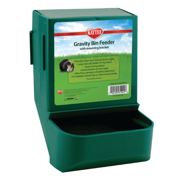 Kaytee Gravity Bin Feeder with Bracket - Automatic Chicken Feeder for Poultry, Birds & Small Animals - Perfect for Coops, Farms & Backyard Pet Care